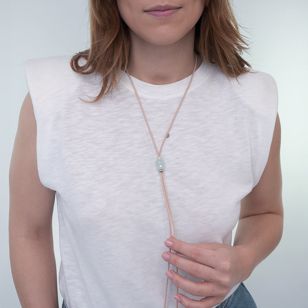 ANNY TRIO KETTE NUDE blauer Chalzedon uni