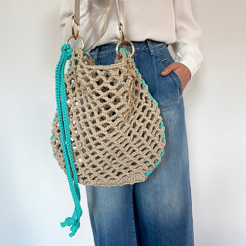 BRENDA HÄKELTASCHE Aqua