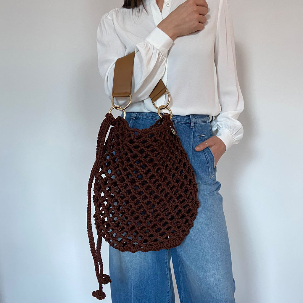 BRENDA HÄKELTASCHE Braun