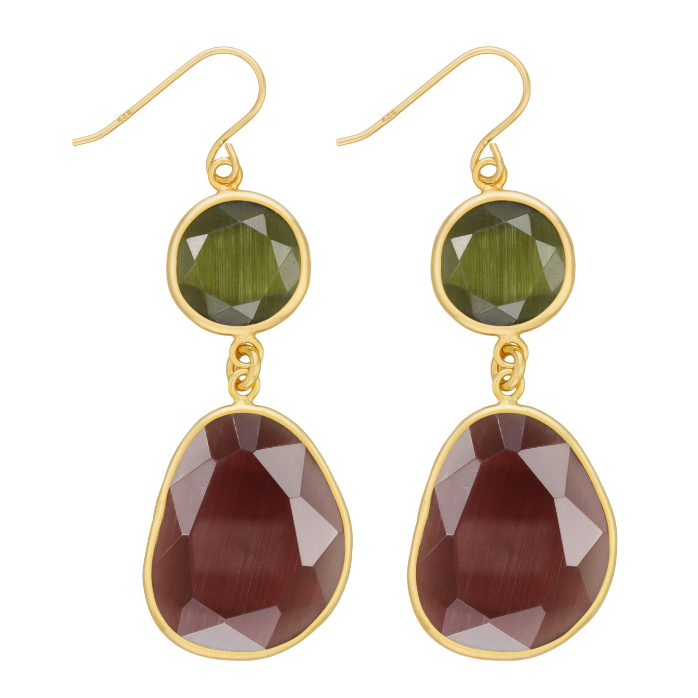 GLOSSY OHRRINGE KHAKI