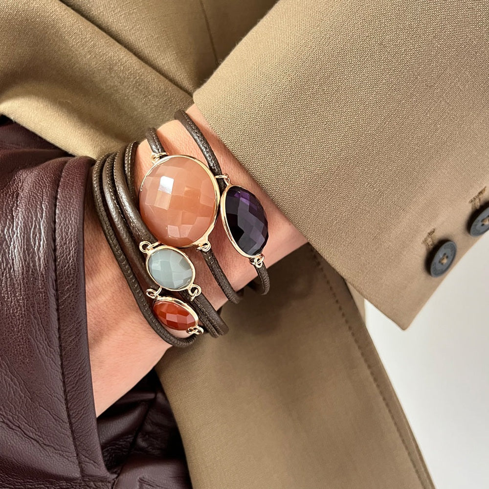 MOGUL LEDERARMBAND NUDE MONDSTEIN MIX