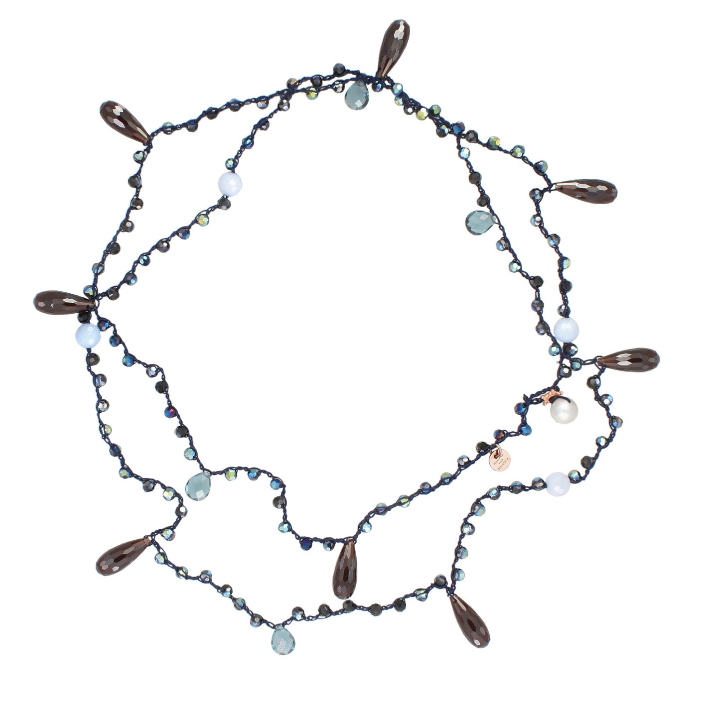 MAGIC EDELSTEIN KETTE DARK BLUE QUARZ MIX