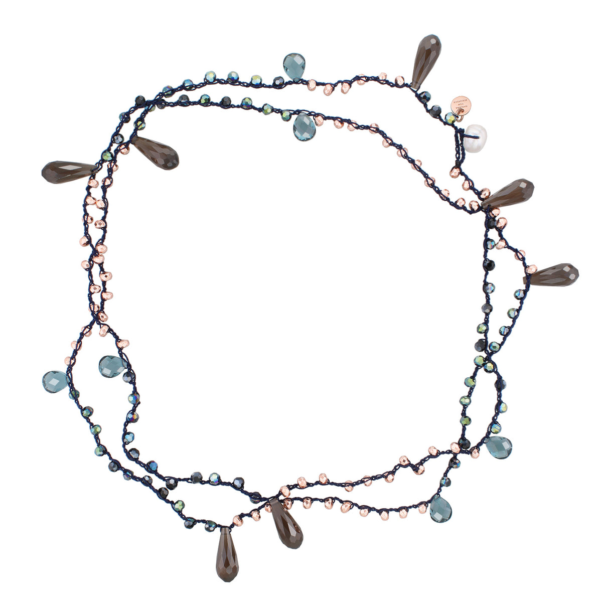 MAGIC EDELSTEIN KETTE NAVY HÄMATIT