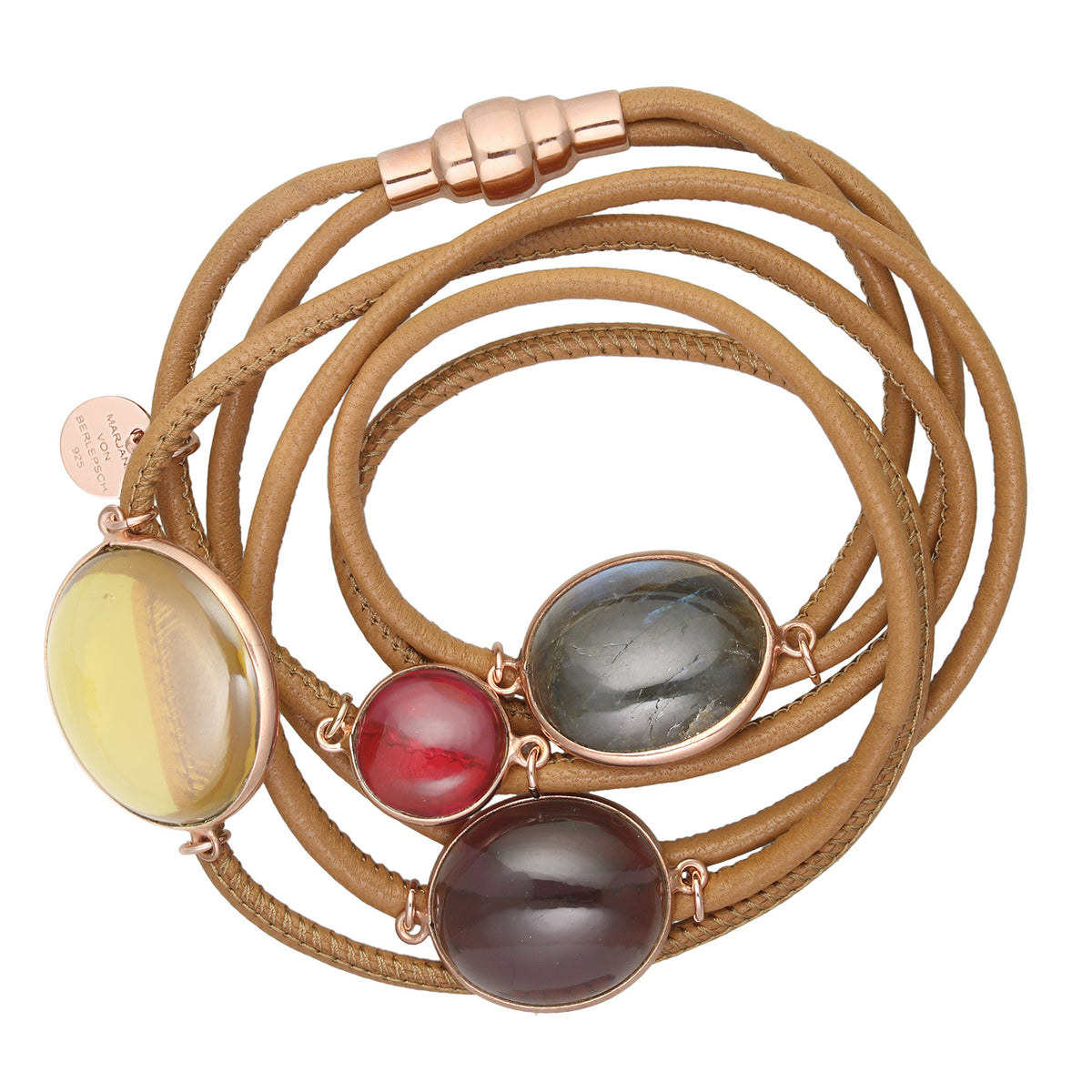 MOGUL LEDERARMBAND CABOUCHON