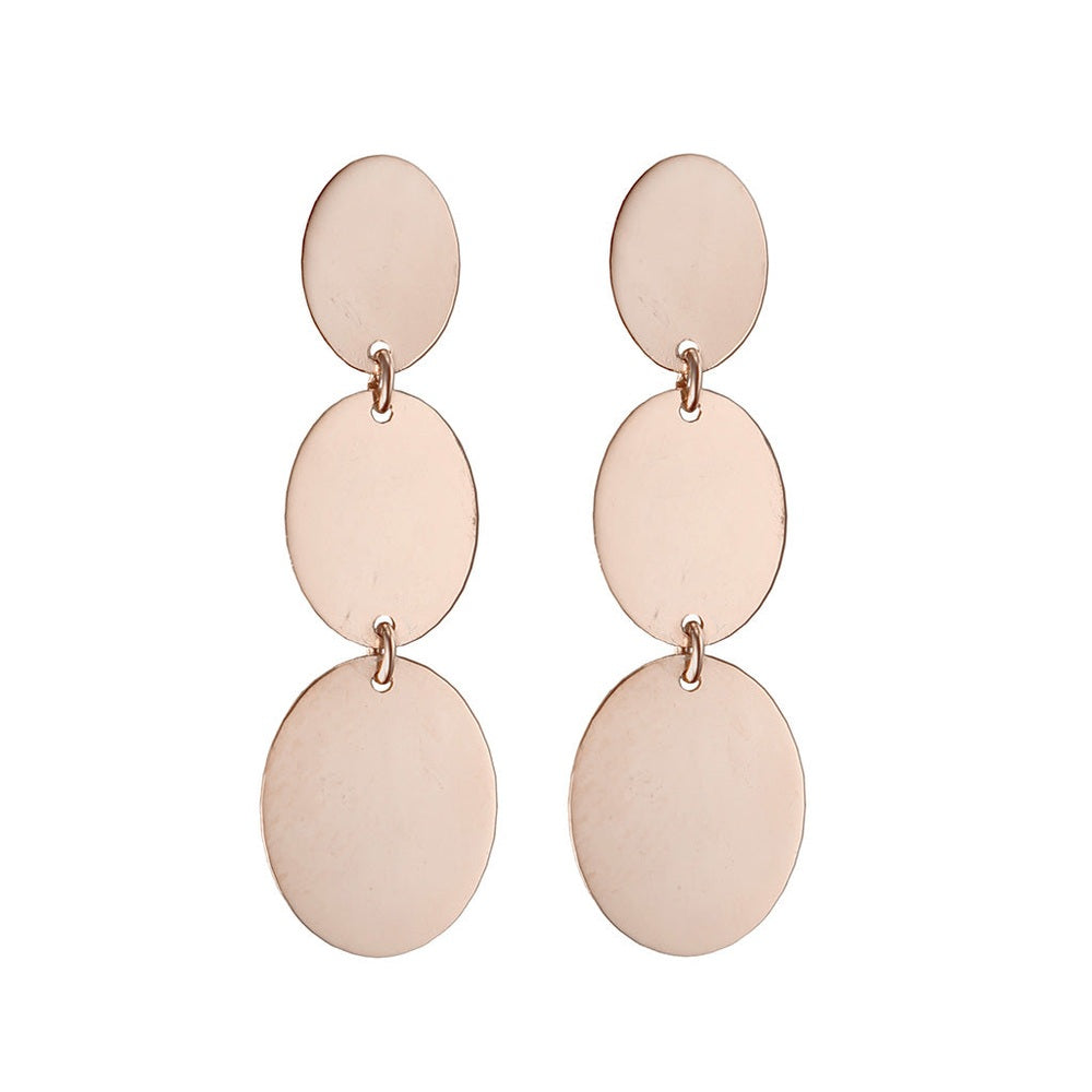 AZIZA OHRRINGE Plättchen Oval ROSÉGOLD