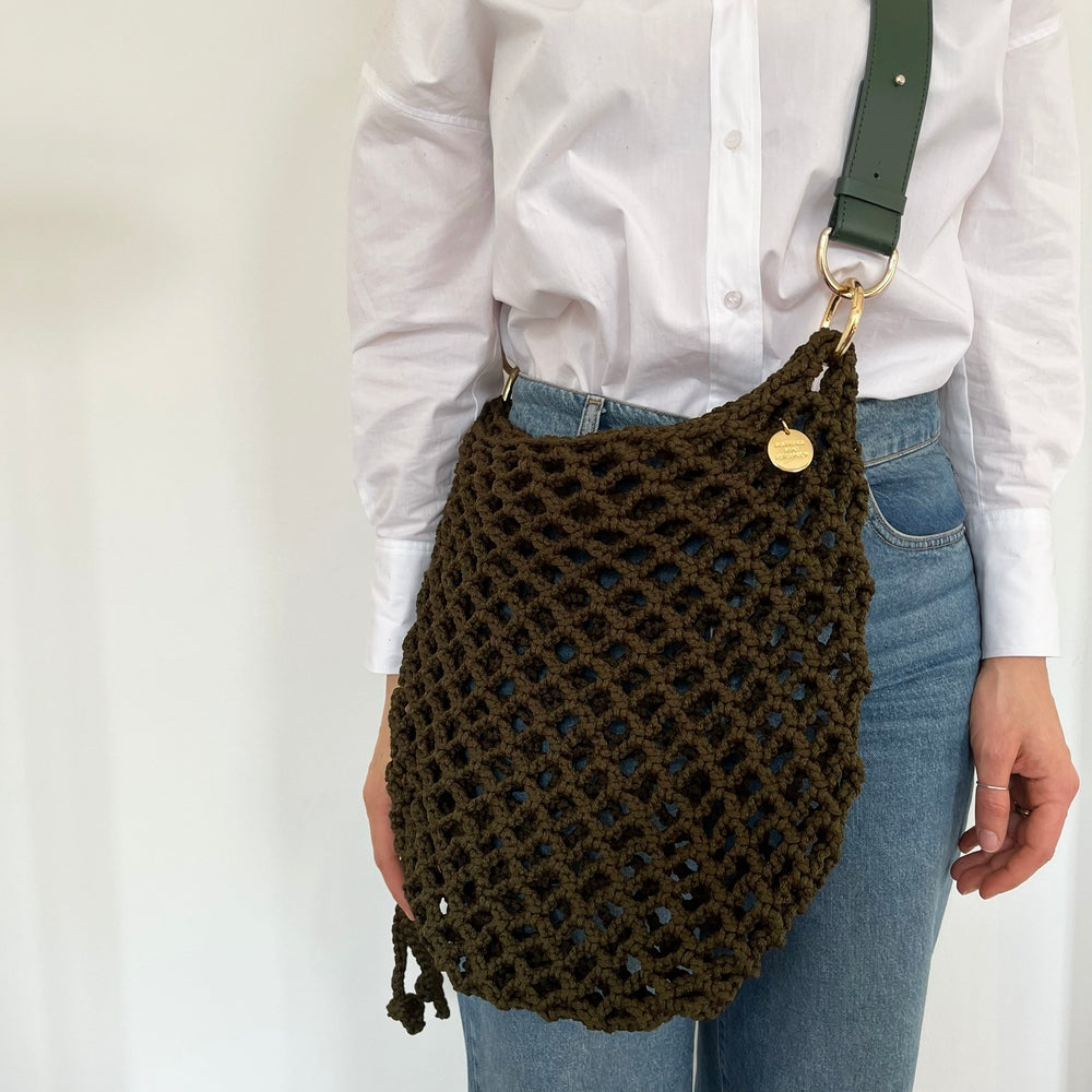 BRENDA HÄKELTASCHE Khaki Crossbody