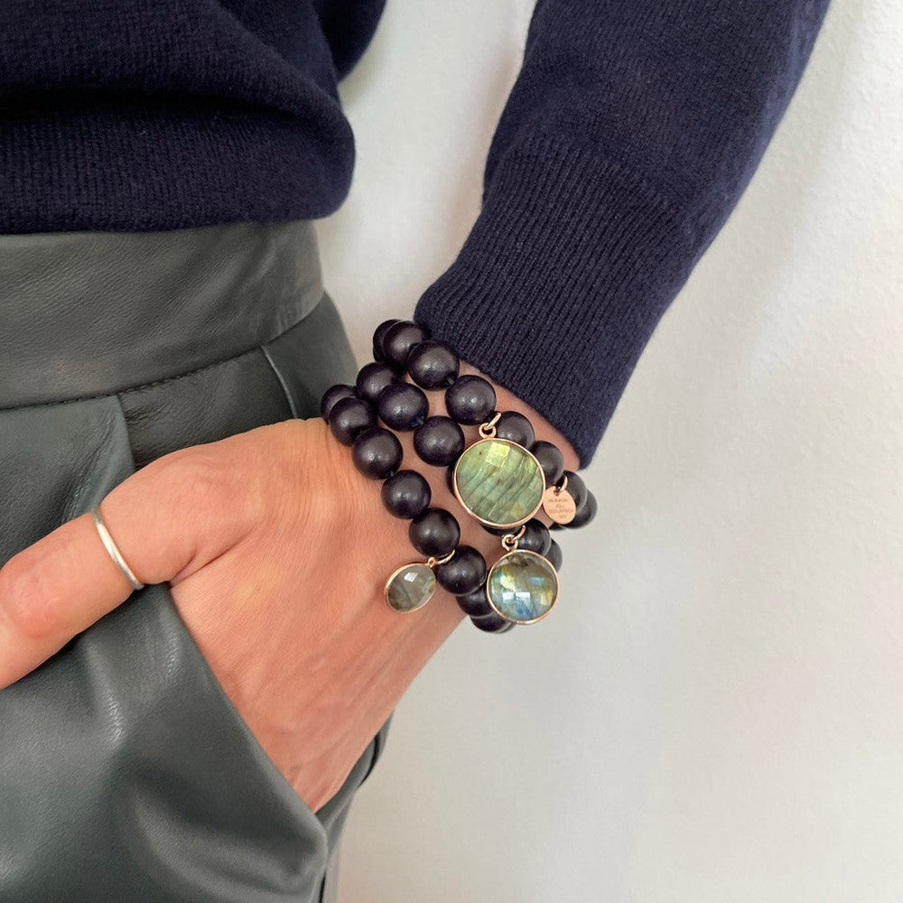 MALA ARMBAND KOHLE LABRADORIT