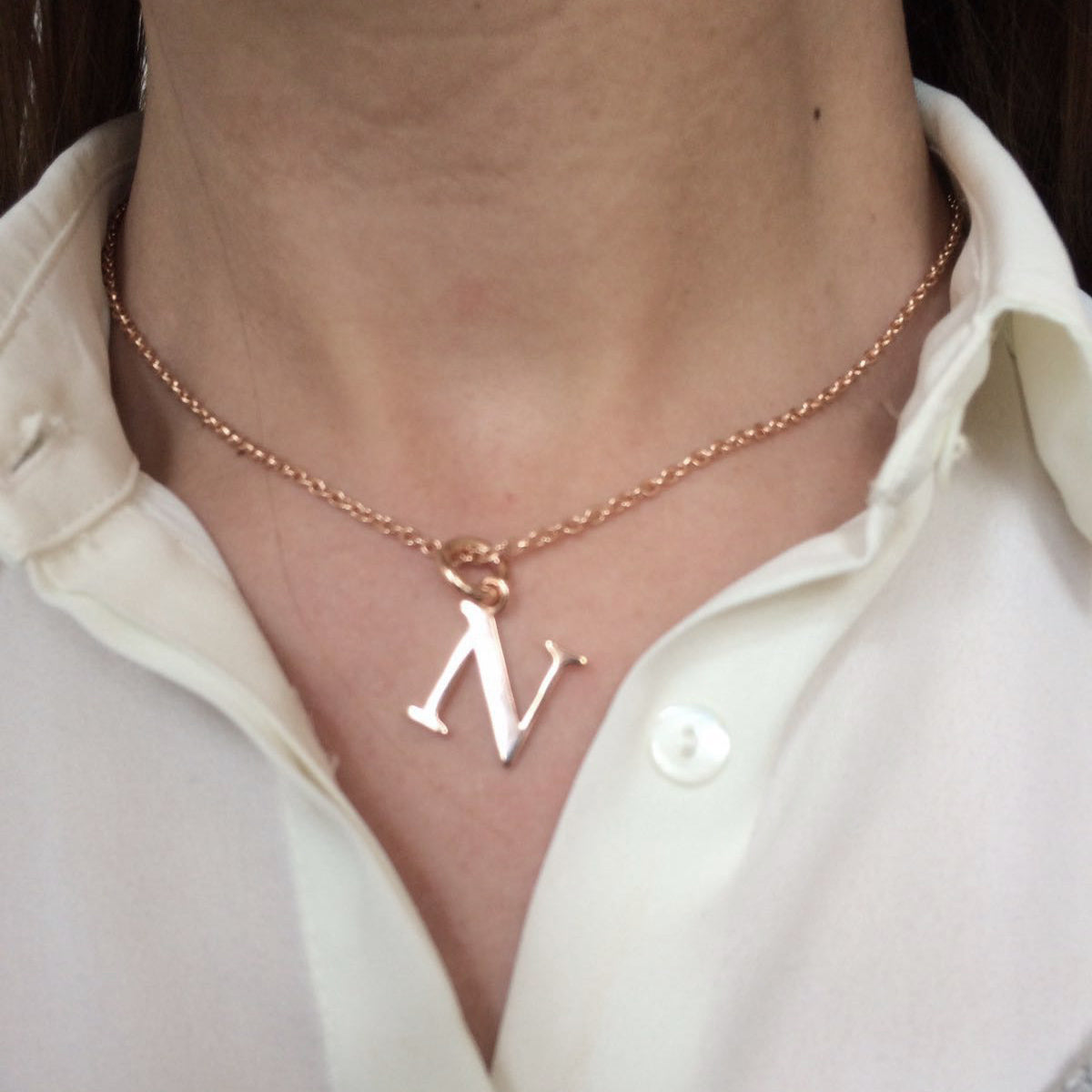 ROOKS SMALL KETTE A-Z ROSÉGOLD