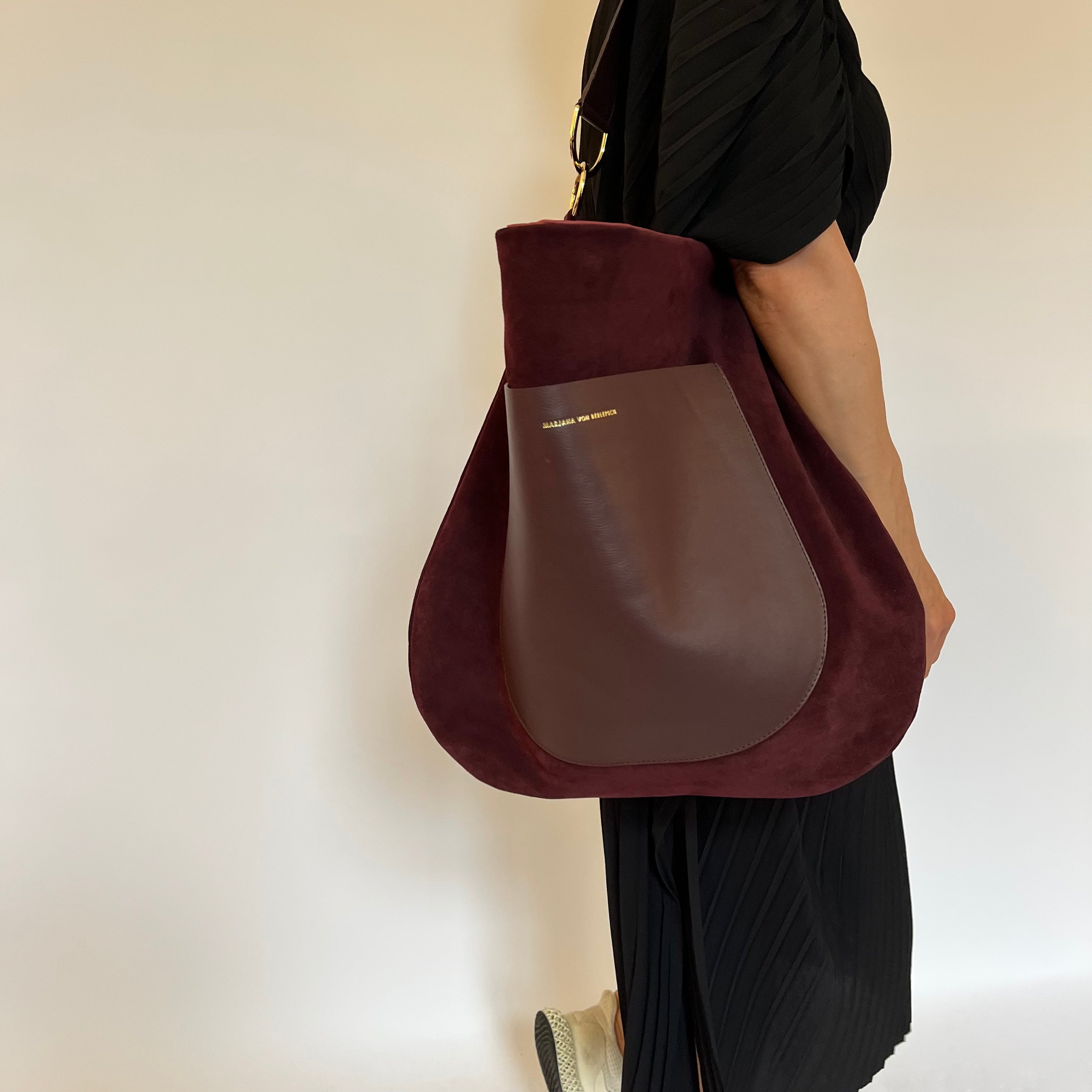 AENDI BAG BIG BORDEAUX SUEDE