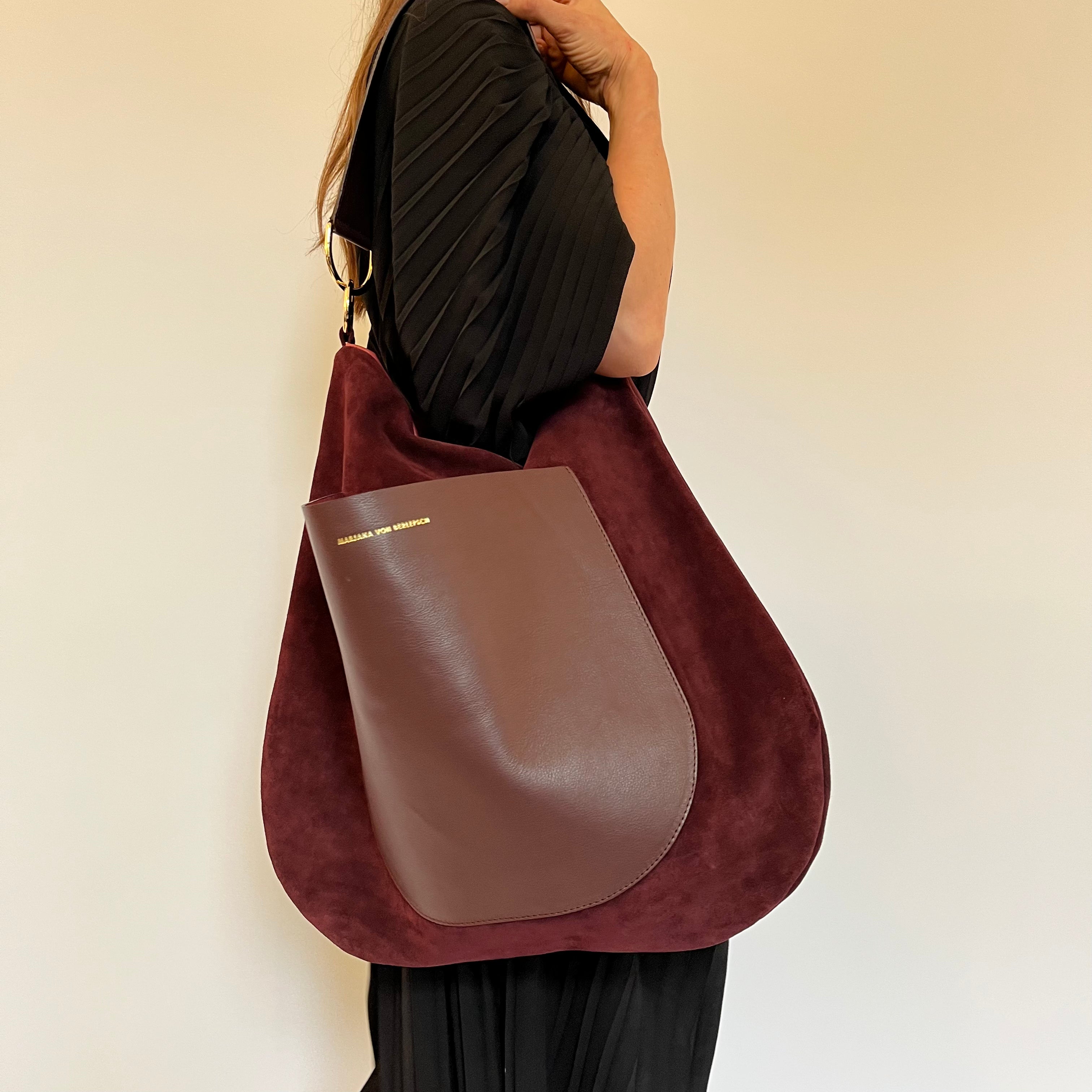 AENDI BAG BIG BORDEAUX SUEDE