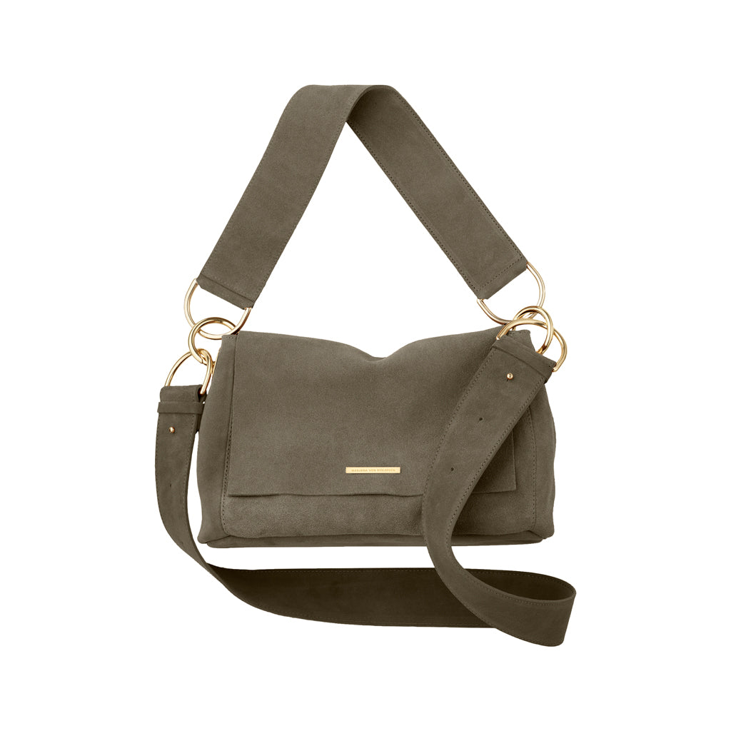 KAREN Tasche Kaki Suede DOPPELGURT