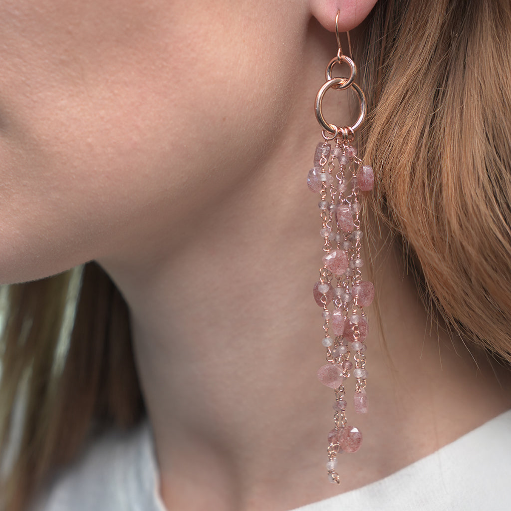 LYNN OHRRINGE rosa Quarz