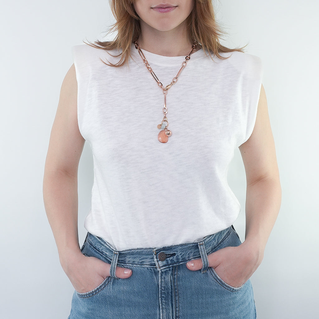 QUINN KETTE blauer Chalzedon