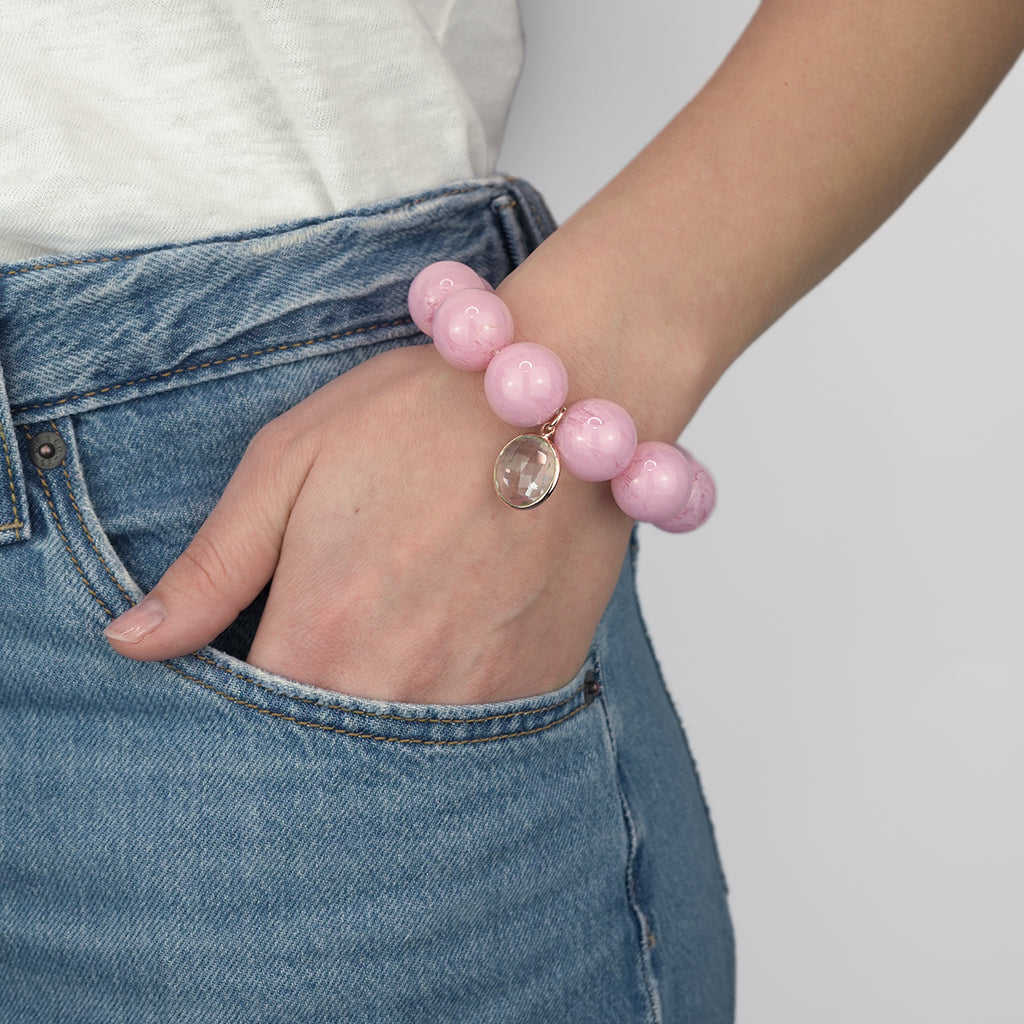 WATSON ARMBAND ROSA BERGKRISTALL