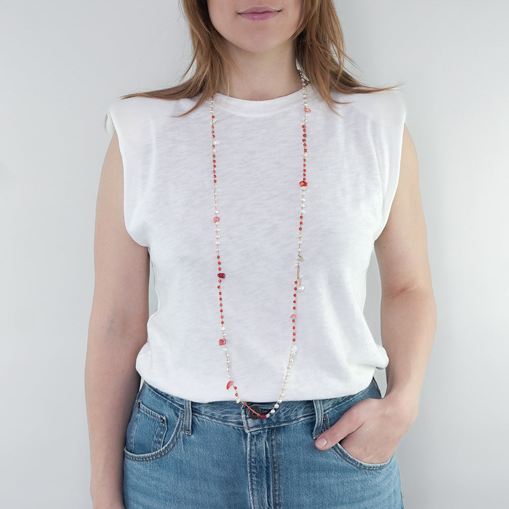 YASMIN KETTE KORALLE PERLE