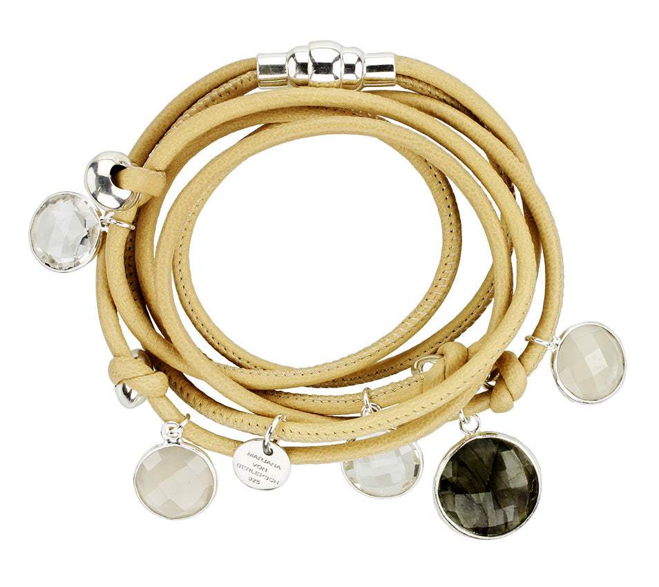 BEVEN ARMBAND NUDE SILBER